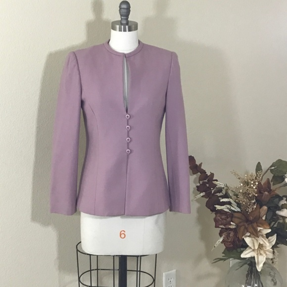 DVF Mauve Pink Wool Blazer Jacket‎ sz 6